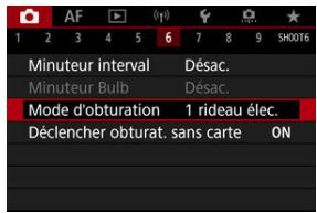 CANON R6 - Sélectionnéz [O: Mode d'obturation]. - 1
