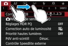 CANON R6 - Exemple d'écran (Écran du menu) - 1