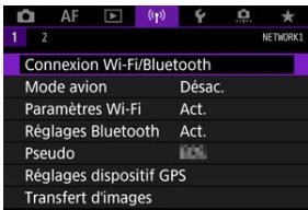 CANON R6 - Sélectionnéz [(  )]: Connexion Wi-Fi/Bluetooth. - 1