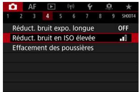 CANON R6 - Sélectionnéz [O: Réduct. bruit en ISO élevé]. - 1