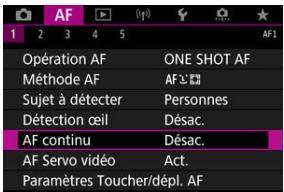 CANON R6 - Sélectionnez [AF: AF continu]. - 1