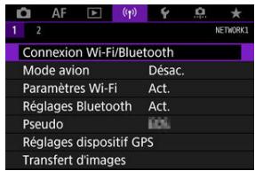 CANON R6 - Sélectionnéz [(  )]: Connexion Wi-Fi/Bluetooth. - 1
