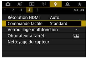 CANON R6 - Sélectionnéz [Y: Commande tactile]. - 1