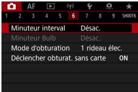 CANON R6 - Sélectionnéz [O: Minute interval]. - 1