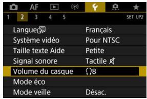 CANON R6 - Sélectionnéz [f: Volume du casque]. - 1
