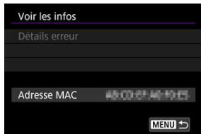 CANON R6 - L'écran [Voir les infos] apparait. - 1