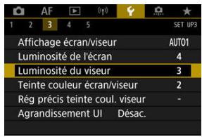 CANON R6 - Sélectionnez [Y: Luminosité du viseur]. - 1