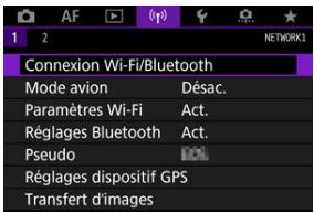 CANON R6 - Sélectionnéz [('T)]: Connexion Wi-Fi/Bluetooth]. - 1