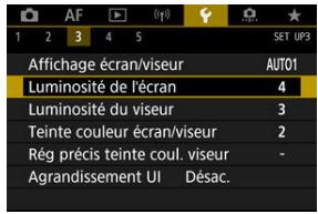 CANON R6 - Sélectionnéz [Y: Luminosité de l'écran]. - 1