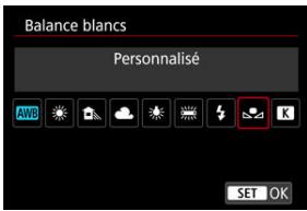CANON R6 - Sélectionnez la balance des blancs personnalisé. - 1