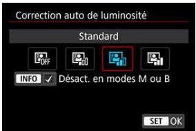 CANON R6 - Réglez une option de correction. - 1