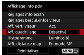 CANON R6 - Sélectionnez [Aff. quadrillage]. - 1