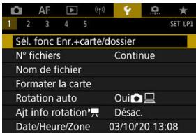 CANON R6 - Méthode d'enregistrement avec deux cartes insérées - 1