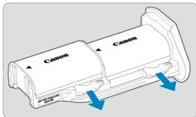 CANON R6 - Fixez les batteries. - 3