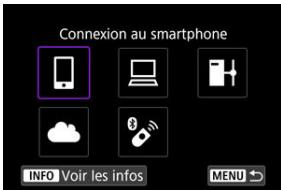 CANON R6 - Sélectionnéz [Connexion au smartphone]. - 1