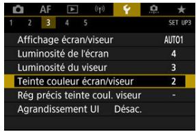 CANON R6 - Sélectionnéz [Y: Teinte couleur écran/viseur]. - 1