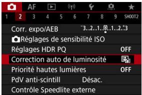 CANON R6 - Sélectionnez [O : Correction auto de luminosité]. - 1