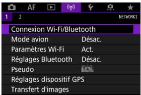 CANON R6 - Sélectionnez [(  )]: Connexion Wi-Fi/Bluetooth. - 1