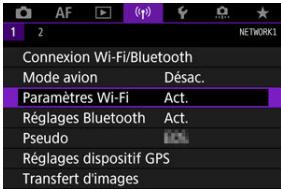 CANON R6 - Sélectionné [T]: Paramétres Wi-Fi]. - 1