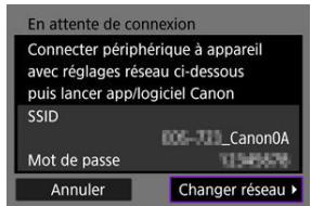 CANON R6 - Sélectionnez [Changer réseau]. - 1