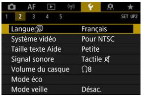 CANON R6 - Sélectionnez [ψ: Langue]. - 1