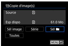 CANON R6 - Copie de toutes les images dans un dossier ou sur une carte - 1