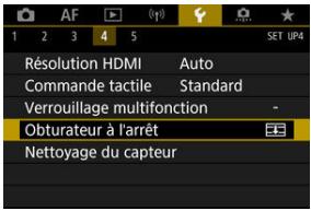 CANON R6 - Sélectionnéz [Y:Obturator à l'arrêt]. - 1