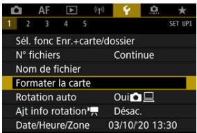CANON R6 - Sélectionnéz [Y: Formater la carte]. - 1