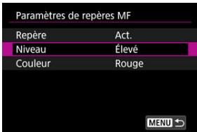 CANON R6 - Reglez [Niveau] et [Couleur]. - 1