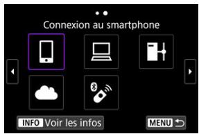 CANON R6 - Sélectionnéz [Connexion au smartphone]. - 1