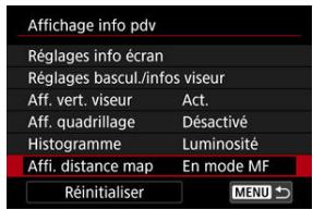 CANON R6 - Sélectionnez [Affi. distance map]. - 1