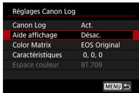 CANON R6 - Réglez les options souhaitées. - 1