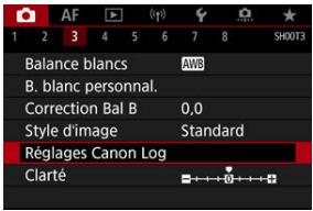 CANON R6 - Sélectionnéz [O: Régliages Canon Log]. - 1