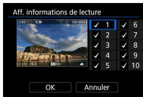 CANON R6 - Cochez [√] les cases du nombre d'écrans à afficher. - 1