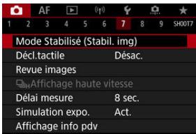 CANON R6 - Sélectionnéz [O: Mode Stabilisé (Stabil. img)]. - 1