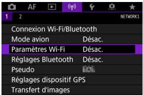 CANON R6 - Sélectionné [T]: Paramétres Wi-Fi]. - 1