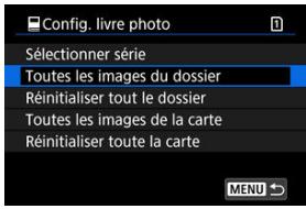 CANON R6 - Spécification de toutes les images dans un dossier ou sur une carte - 1