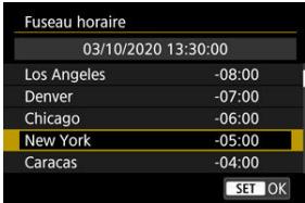 CANON R6 - Reglez le fuseau horsaire. - 3