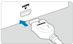 CANON R6 - Branchez le cable HDMI sur le téléviseur. - 1
