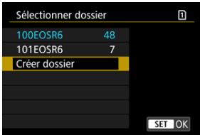 CANON R6 - Sélectionnez [Créer dossier]. - 1