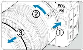 CANON R6 - Enlevez le bouchon avant de l'objet. - 1