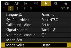 CANON R6 - Sélectionnéz [F: Mode veille]. - 1