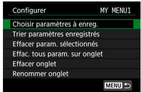 CANON R6 - Sélectionnéz [Choisir paramètres à enreg.]. - 1