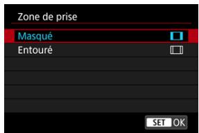 CANON R6 - Sélectionnez la manière dont la zone de prise de vue est affichée. - 1