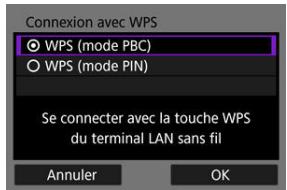 CANON R6 - Sélectionnez [WPS (mode PBC)]. - 1