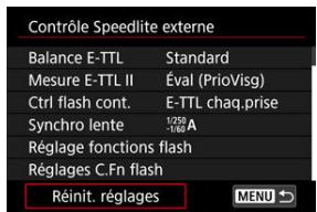 CANON R6 - Sélectionnez [Réinit. réglages]. - 1