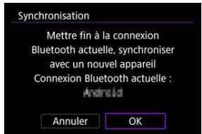 CANON R6 - Sélectionnez [Synchroniser via Bluetooth]. - 3