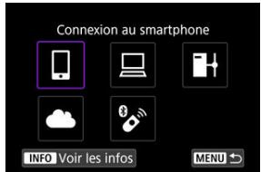 CANON R6 - Sélectionné une option de connexion pour l'apparéil photo. - 1