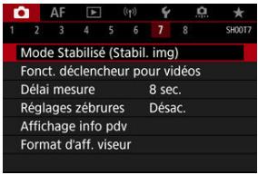 CANON R6 - Sélectionnéz [O: Mode Stabilisé (Stabil. img)]. - 1