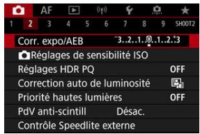 CANON R6 - Sélectionnez [O: Corr. expo/AEB]. - 1